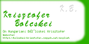 krisztofer bolcskei business card